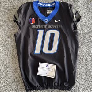 Nike Game Used Boise State Broncos NCAA Football #10 Black Jersey 44 Elite MWC
